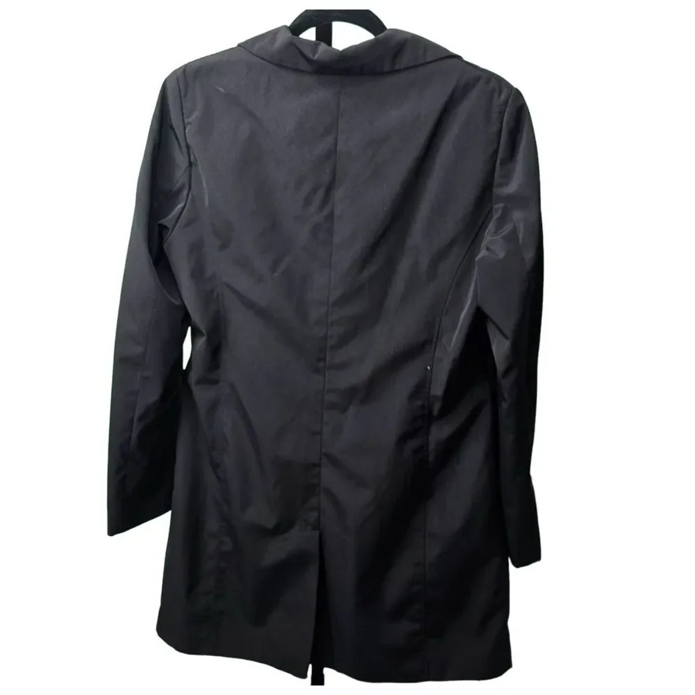 Calvin Klein Coat Womens Small Black Trench Windbreaker - Picture 2 of 7